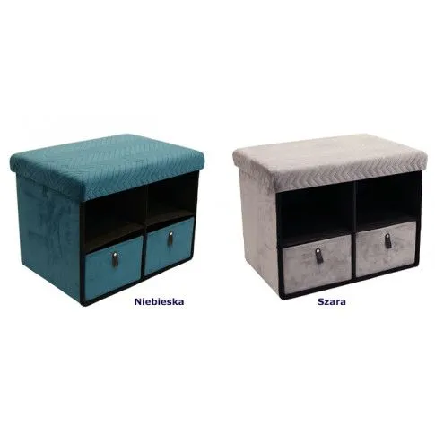 Szczegółowe zdjęcie nr 4 produktu Praktyczna pufa ze schowkami Emesso - szara