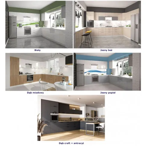 Szczegółowe zdjęcie nr 9 produktu Kuchenna szafka górna Vokres 21X - jasny popiel połysk