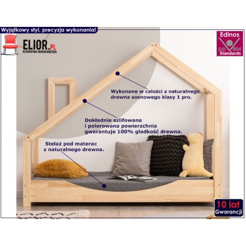 Fotografia Drewniane łóżko dziecięce domek Lumo 6X - 23 rozmiary z kategorii Łóżka i namioty