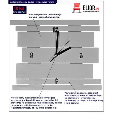 Fotografia Nowoczesny zegar wiszący z drewna Hemmi - 11 kolorów z kategorii Dekoracje