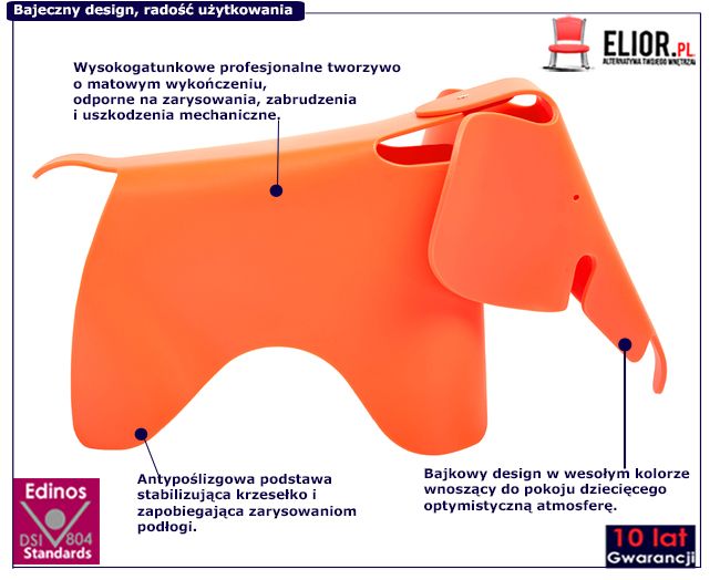 Nowoczesne krzesło dziecięce słoń Pawola