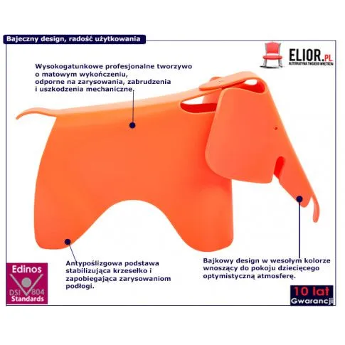 Zdjęcie designerskie krzesło dziecięce słoń Pawola | Edinos.pl