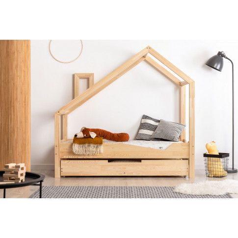 Zdjęcie produktu Drewniane łóżeczko dziecięce domek z szufladą Lumo 7X.