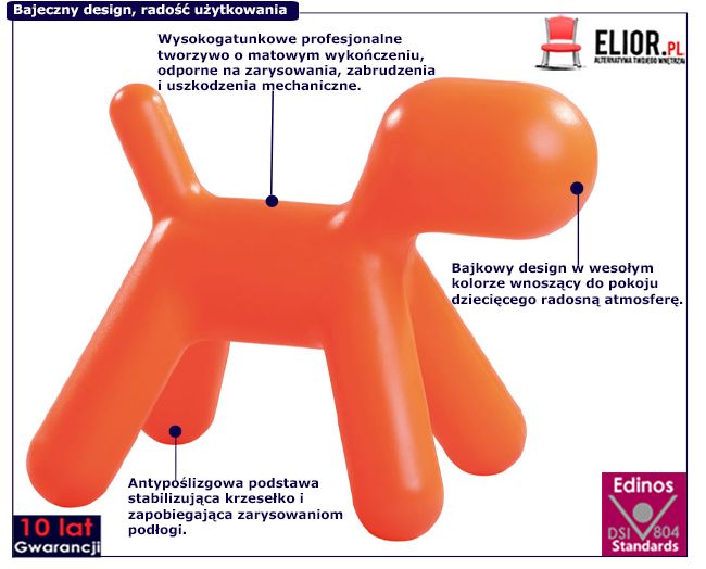 Pomarańczowe krzesło piesek Hoksing