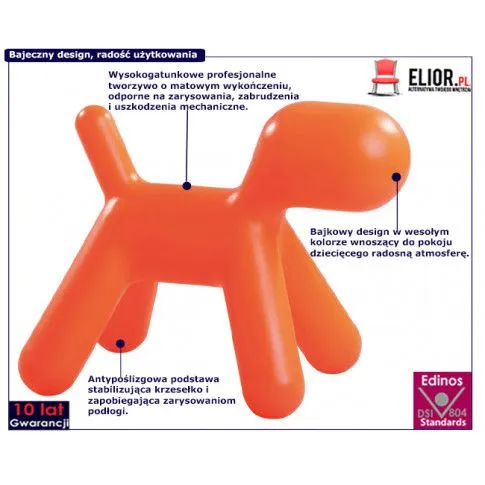 Fotografia Dziecięce krzesło piesek Hoksing - pomarańczowe z kategorii Pokój dziecięcy