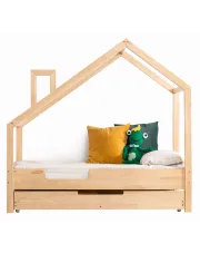 Drewniane łóżeczko dziecięce domek z szufladą Induro 9X w sklepie Edinos.pl