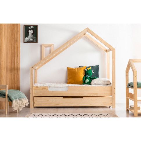 Zdjęcie produktu Drewniane łóżeczko dziecięce domek z szufladą Lumo 9X.