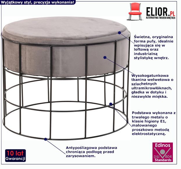 Loftowa pufa Iwasa - beżowa