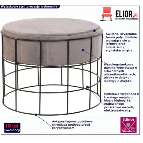 Fotografia Loftowa pufa beżowa - Iwasa z kategorii Pufy