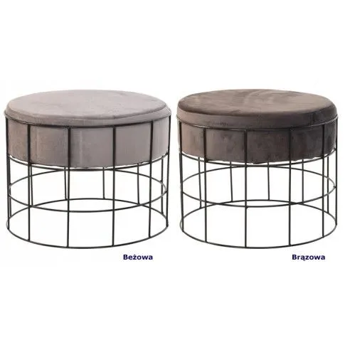 Zdjęcie loftowa pufa beżowa Iwasa welurowa | Edinos.pl