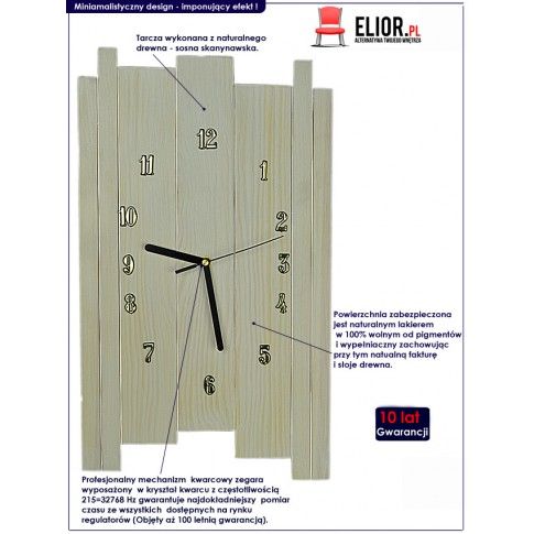 Fotografia Skandynawski zegar ścienny Liptos 4R - 12 kolorów z kategorii Dekoracje