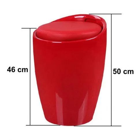 Szczegółowe zdjęcie nr 9 produktu Pufa ze schowkiem Brevir - czerwona