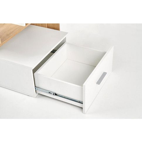 Szczegółowe zdjęcie nr 4 produktu Nowoczesne biurko młodzieżowe komputerowe z półkami Simba - białe