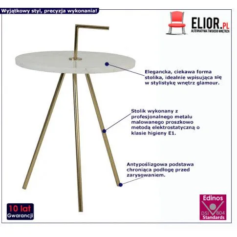 Fotografia Glamour stolik kawowy Rengo - biały z kategorii Stoliki kawowe