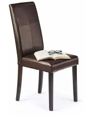 Brązowe krzesło tapicerowane wenge - Stiki w sklepie Edinos.pl