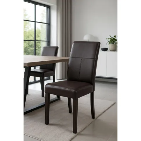 Zdjęcie brązowe krzesło tapicerowane wenge - Stiki | Edinos.pl