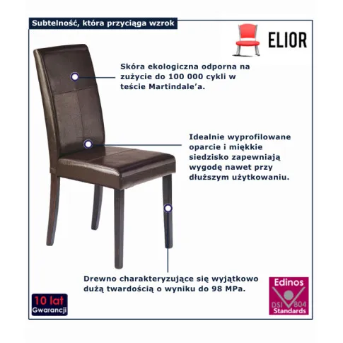 Fotografia Brązowe krzesło tapicerowane wenge - Stiki z kategorii Krzesła tapicerowane