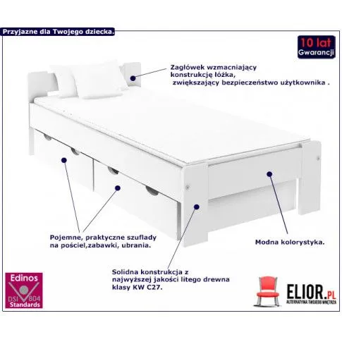 Fotografia Łóżko z szufladami Ottav 180x200 -7 kolorów z kategorii Łóżka i materace