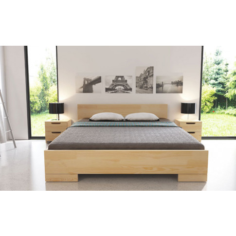 Szczegółowe zdjęcie nr 5 produktu Drewniane łóżko skandynawskiedo sypialni Laurell 6S - 6 ROZMIARÓW