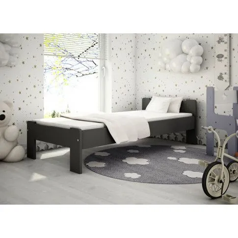 Zdjęcie jednoosobowe szare łóżko Ottav 180x200 | Edinos.pl