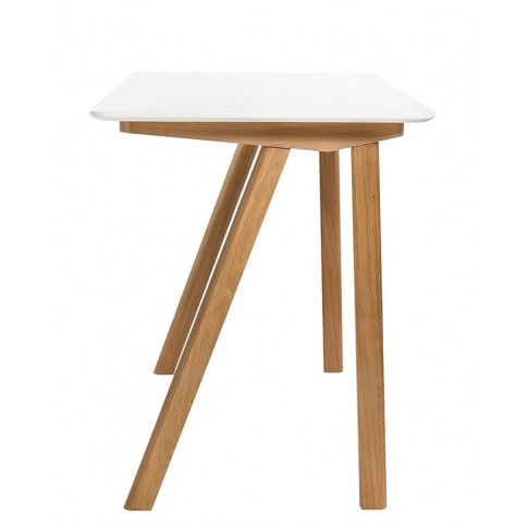 Szczegółowe zdjęcie nr 4 produktu Skandynawskie proste biurko z drewna 120x60 Bhummi - białe