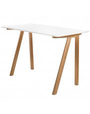 Skandynawskie biurko z drewna Bhummi - białe w sklepie Edinos.pl