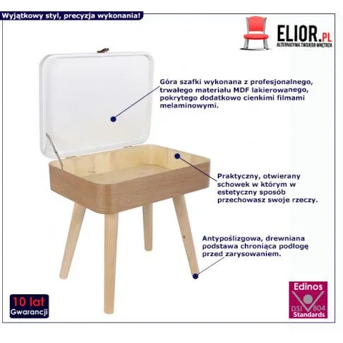 Fotografia Vintage szafka nocna Entler - naturalna z kategorii Szafki