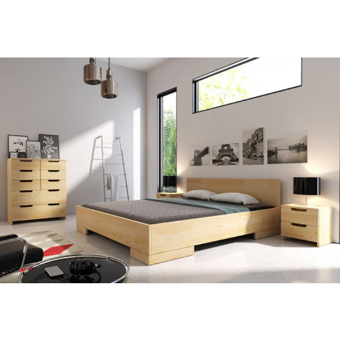 Szczegółowe zdjęcie nr 6 produktu Drewniane łóżko z pojemnikiem Laurell 7S - 5 ROZMIARÓW