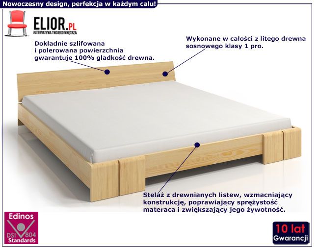 Łóżko skandynawskie drewniane Verlos 2X