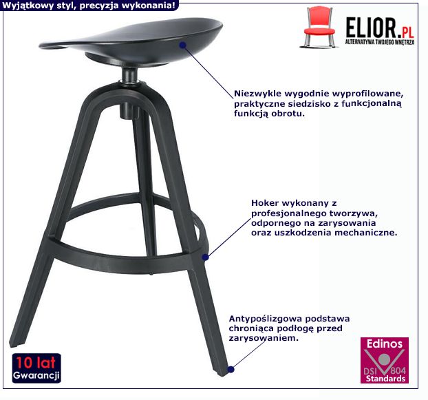 Loftowy hoker Werris - czarny