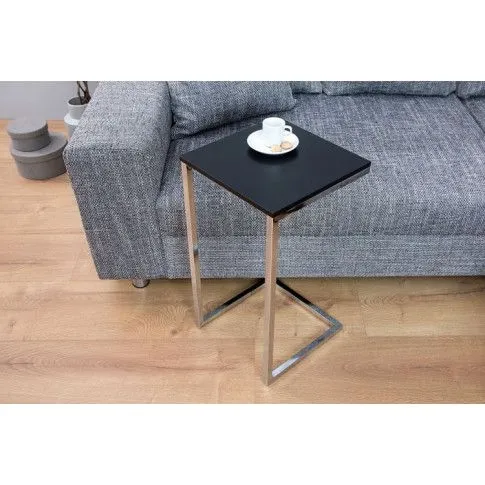 Szczegółowe zdjęcie nr 4 produktu Industrialny stolik pod laptopa w stylu loft Idem - czarny