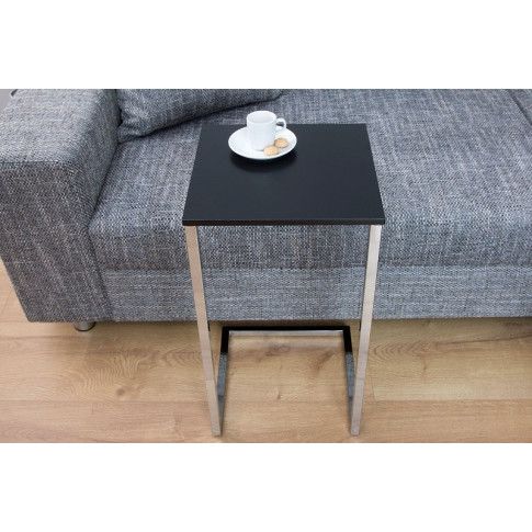 Szczegółowe zdjęcie nr 5 produktu Industrialny stolik pod laptopa w stylu loft Platten - czarny