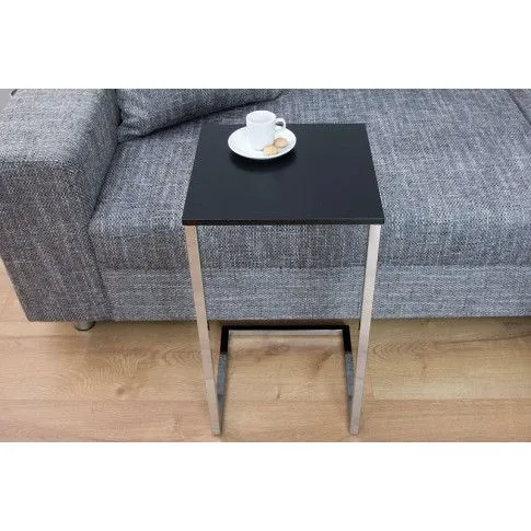 Szczegółowe zdjęcie nr 5 produktu Industrialny stolik pod laptopa w stylu loft Idem - czarny