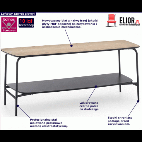 Fotografia Loftowy stolik pod telewizor Imo 3X  - prostokątny z kategorii Szafki