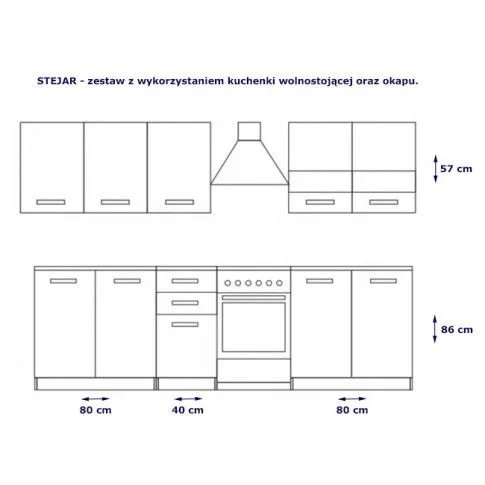 Szczegółowe zdjęcie nr 5 produktu Zestaw mebli kuchennych Stejar - dąb sonoma + biały połysk