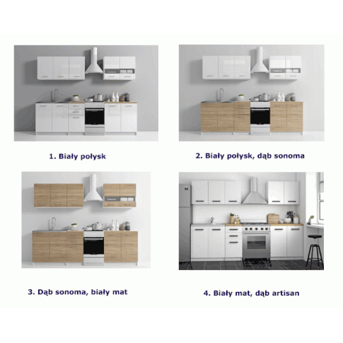 Szczegółowe zdjęcie nr 4 produktu Zestaw kuchennych mebli Igaris - biały połysk