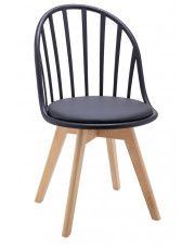 Krzesło patyczak w stylu retro modern Melba - czarne w sklepie Edinos.pl
