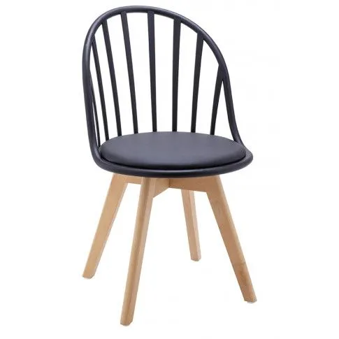 Zdjęcie produktu Czarne krzesło kuchenne patyczak w stylu retro modern - Keran.