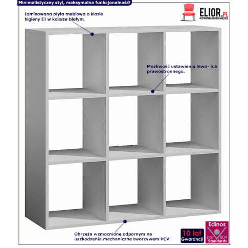 Fotografia Regał kwadrat Cesaro 7X - biały z kategorii Regały