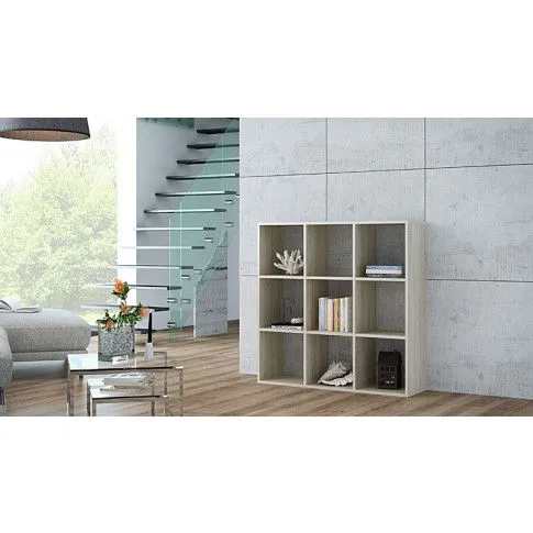 Zdjęcie regał komorowy kwadrat dąb sonoma Cesaro 7X | Edinos.pl