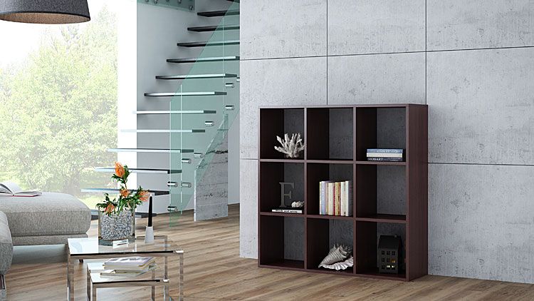 Regał biurowy kwadrat wenge Cesaro 7X