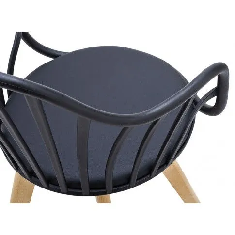 Szczegółowe zdjęcie nr 6 produktu Krzesło patyczak w stylu retro modern czerń i buk - Salsa