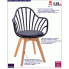 Fotografia Krzesło patyczak w stylu retro modern Baltin - czerń i buk z kategorii Krzesła wg koloru/stylu