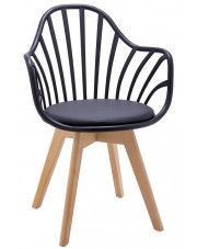Krzesło patyczak w stylu retro modern Baltin - czerń i buk