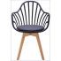 Szczegółowe zdjęcie nr 4 produktu Krzesło patyczak w stylu retro modern Baltin - czerń i buk