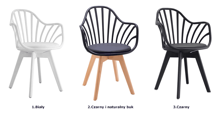 Krzesło patyczak Baltin - czerń i buk