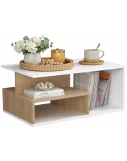 Designerska nowoczesna ława Cliper - biały+dąb sonoma w sklepie Edinos.pl