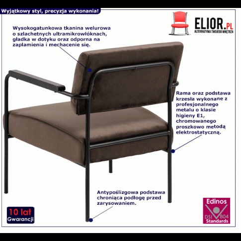 Fotografia Vintage fotel Zaak - brązowy z kategorii Fotele wypoczynkowe