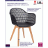 Fotografia Krzesło ażurowe patyczak z oparciem Cesta - czerń i jesion z kategorii Krzesła do salonu