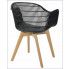 Szczegółowe zdjęcie nr 4 produktu Krzesło ażurowe patyczak z oparciem Cesta - czerń i jesion